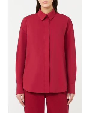MM by Max Mara Baita Knit Button-Up Shirt - Red
