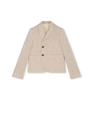 Fortela Short Single-Breasted Blazer - Natural