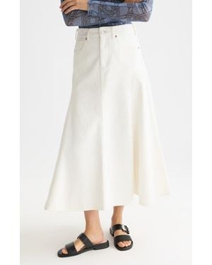Scotch & Soda Nonstretch Denim Maxi Skirt - White