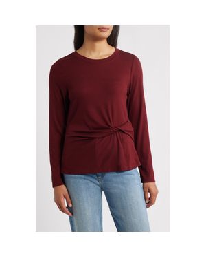 Wit & Wisdom Twist Front T-Shirt - Red