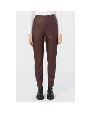 MM by Max Mara Echo Faux Leather Pull-On Pants - Purple