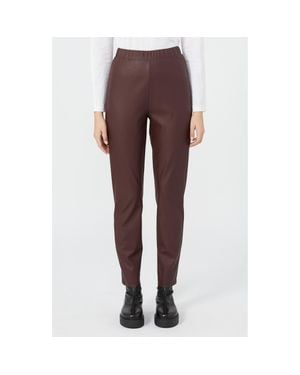 MM by Max Mara Echo Faux Leather Pull-On Pants - Purple