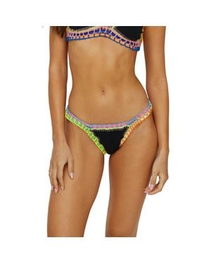 PQ Swim Colorful Whipstitch Trim Bikini Bottoms - Brown