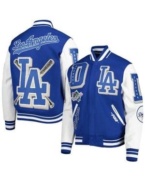 Pro Standard Los Angeles Dodgers Mash Up Logo Varsity Full-Zip Jacket - Blue