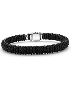 Lagos Caviar Pavé Diamond Station Bracelet - Black