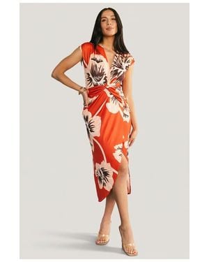 Baltic Born Cascada Twist Midi Dress - Red