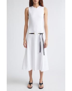 Paloma Wool Suni Drawstring Organic Cotton Knit Midi Dress - White