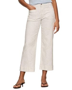 Sanctuary The Marine Embroidered Crop Wide Leg Jeans - White