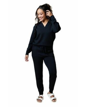 Softies Athleisure Dreamtech Johnny Collar Jogger Set - Blue
