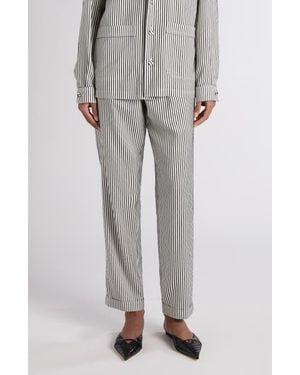 Tom Ford Stripe Silk Pajama Pants - Gray