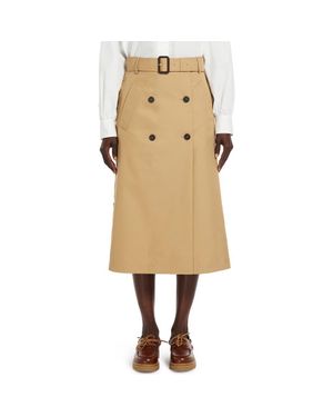 Weekend by Maxmara Nebbia Belted Midi Skirt - Natural