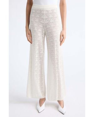 Loulou de Saison Egeo Pointelle Knit Pull-On Pants - Gray