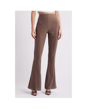 Mistress Rocks Flared Mesh Pants - Brown