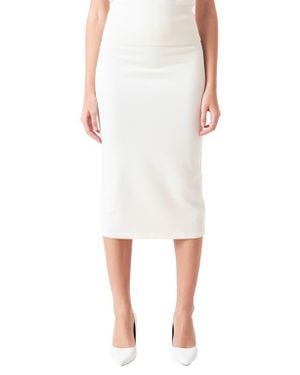 Endless Rose Midi Pencil Skirt - White
