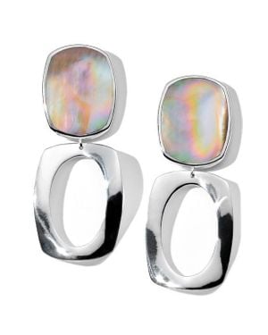 Ippolita Polished Rock Candy Long Oval & Large Frame Sterling Drop Earrings - White