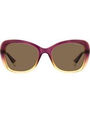 Polaroid 53Mm Polarized Cat Eye Sunglasses - Brown