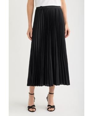 Halogen® Pleated Midi Skirt - Black