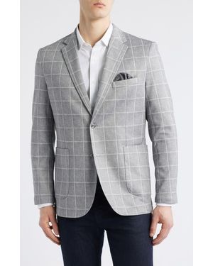Johnston & Murphy Xc Flex Heathered Windowpane Check Knit Sport Coat - Gray