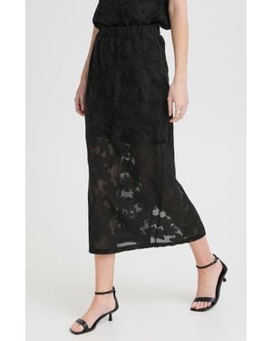 Ichi Lace Maxi Skirt - Black