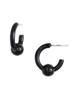 Justine Clenquet Sam Laquered Hoop Earrings - Black