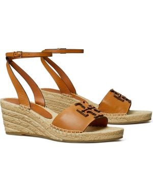 Tory Burch Ines Ankle Strap Espadrille Platform Wedge Sandal - Brown