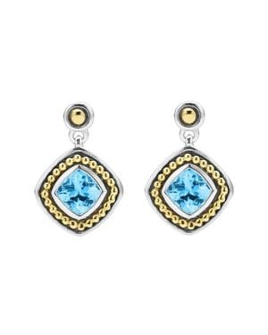 Lagos Caviar Topaz Drop Earrings - Blue