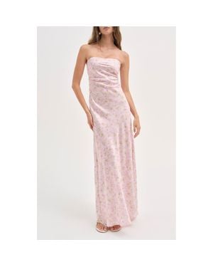For Love & Lemons Carla Strapless Maxi Dress - Pink