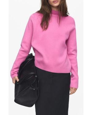 Mango Funnel Neck Sweater - Pink