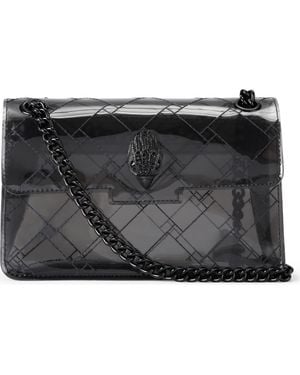 Kurt Geiger Mini Kensington Drench Vinyl Convertible Clear Crossbody Bag - Black