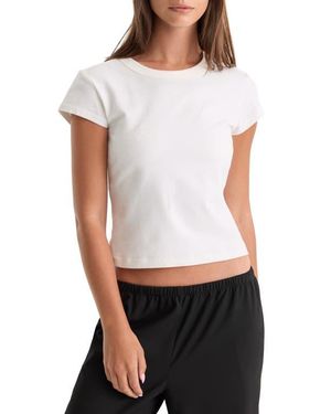GOOD AMERICAN The Cap Sleeve Tee - White