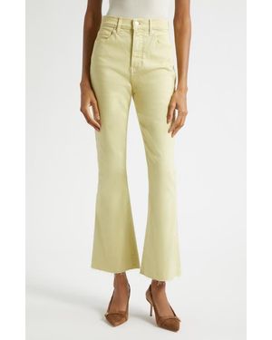 Veronica Beard Carson Raw Hem High Waist Ankle Flare Jeans - Yellow