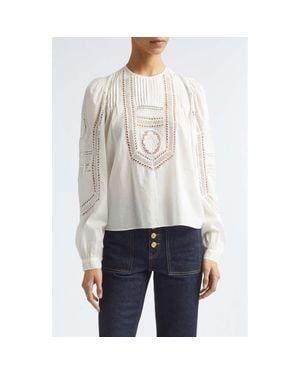 Ulla Johnson Marlowe Long Sleeve Cotton Top - White