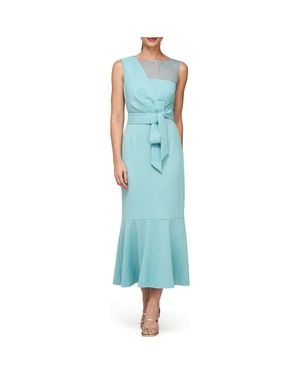 JS Collections Joanna Asymmetric Neck Cocktail Dress - Blue