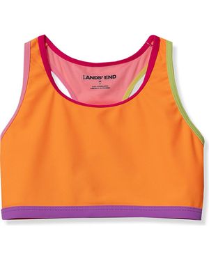 Lands' End Girls Chlorine Resistant Contrast Racer Back Bikini Top - Orange