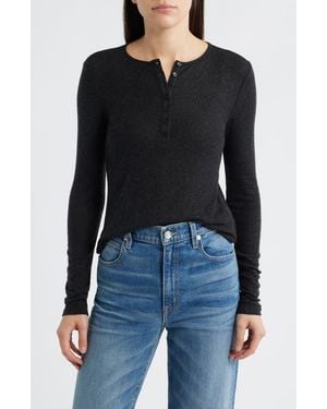 Mavi Long Sleeve Henley - Black