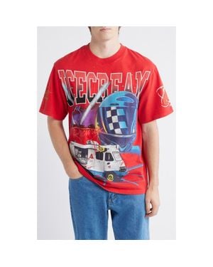 ICECREAM Racing Graphic T-Shirt - Red