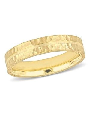 Julianna B Split Hammered Finish Wedding Band 14K - Metallic