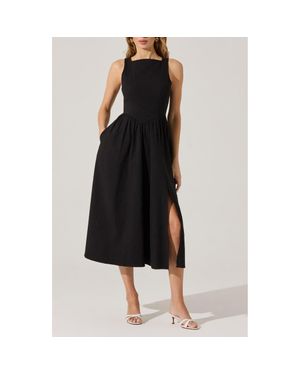Astr Bow Back A-Line Dress - Black
