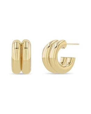 Zoe Chicco 14K Small Double Hoop Earrings - Metallic