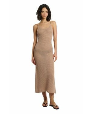 Onia Textured Linen Sweater Scoop Maxi Dress - Natural
