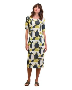 Celtic & Co. Linen Blend Button Back Midi Dress - Multicolor
