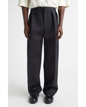 Jacquemus Le Pantalon Citta Pleated Stretch Wool Pants - Black