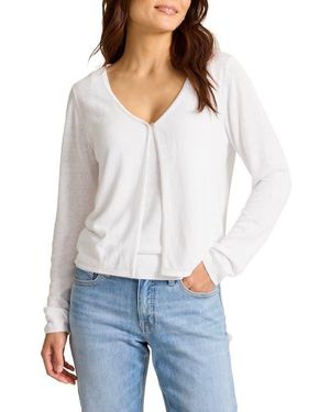 Tommy Bahama Adeline Linen Blend Jersey Cardigan - White