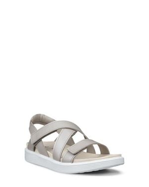 Ecco Soft Cross Strap Sandal - White