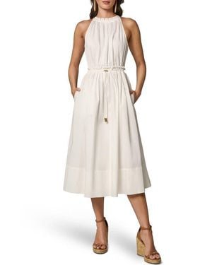 Donna Karan Sleeveless A-Line Midi Dress - Natural