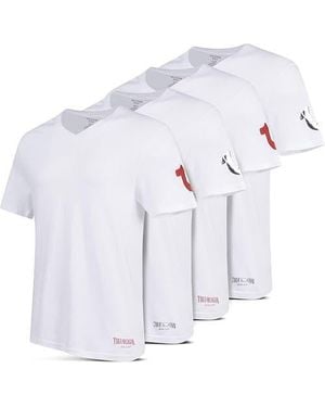True Religion Undershirts V-Neck T-Shirts For 4 Pack - White