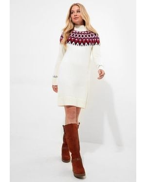Joe Browns Fairisle Sweater Dress - White
