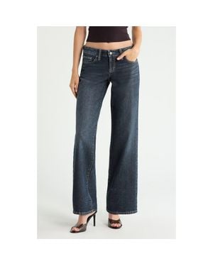 PacSun Zoe Low Rise Wide Leg Sparkly Jeans - Blue