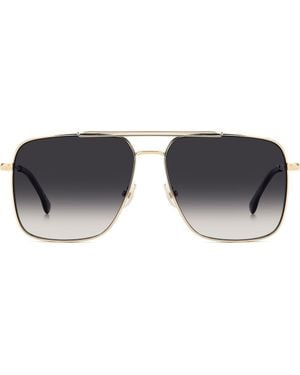 Victoria Beckham Vb 1019/S 60Mm Rectangular Aviator Sunglasses - Gray