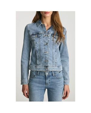 Mavi Samantha Crop Denim Trucker Jacket - Blue